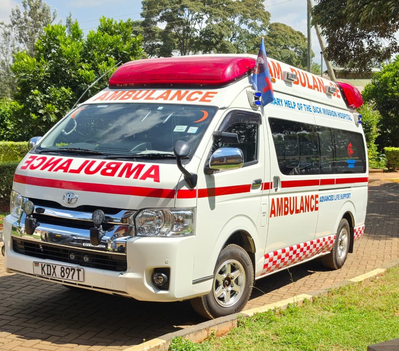 The hospital's advanced life support ambulance